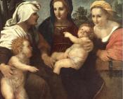 安德烈德尔萨托 - Madonna and Child with Sts Catherine, Elisabeth and John the